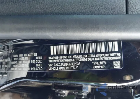 2018 Jeep Renegade Latitude Fwd z USA, uszkodzony, nr VIN ZACCJABB4JPJ02036